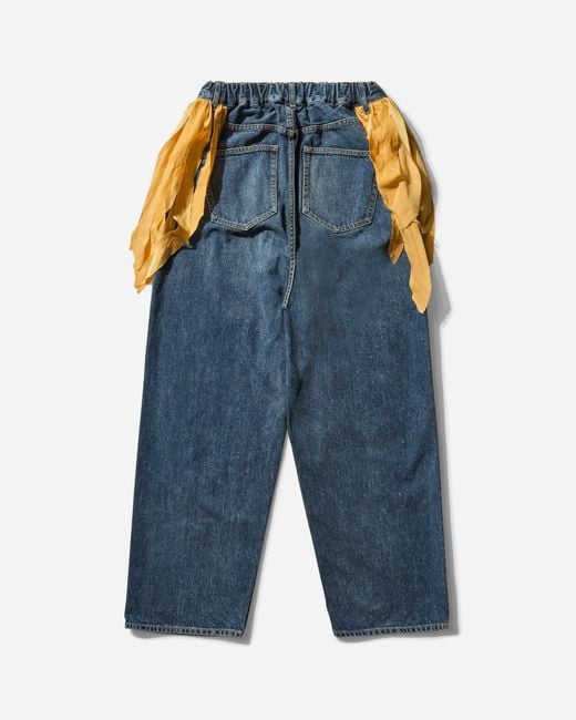 Undercover Blue Women S Fringed Denim Pants Light Indigo
