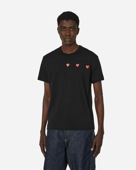 COMME DES GARÇONS PLAY Black Multi Red Heart T-shirt for men