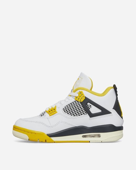 Nike Yellow Wmns Air Jordan 4 Retro Sneakers Vivid Sulphur for men