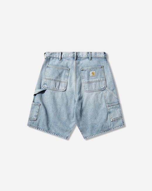 Carhartt Blue Men S Double Knee Shorts (stone Washed) for men