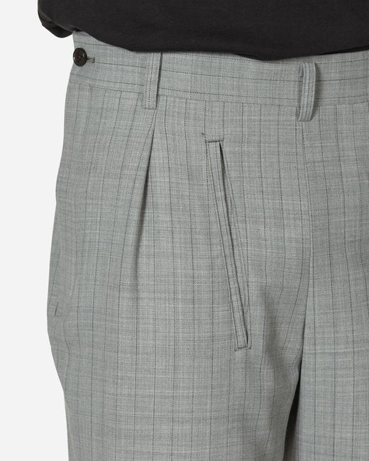 Comme des Garçons Gray Deconstructed Checked Wool Trousers for men
