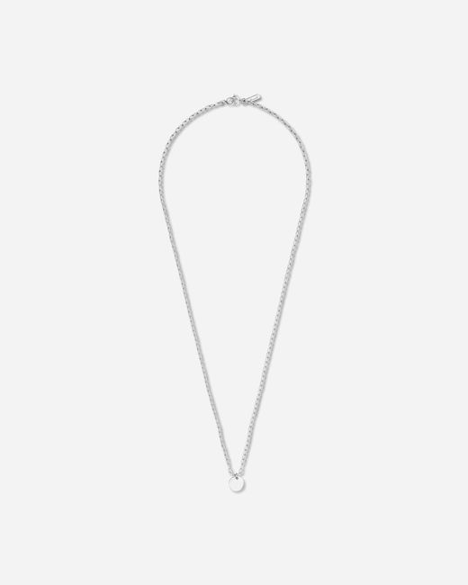 Undercover White Logo Brass Necklace Silver for men