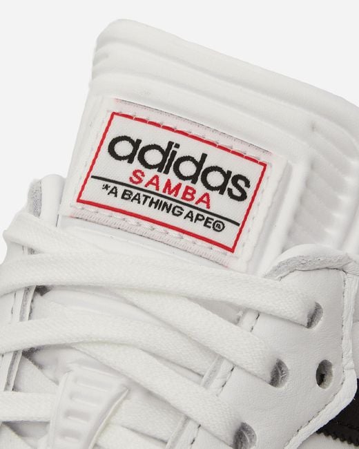 Adidas White Bape Samba Sneakers Cloud / Core Black for men