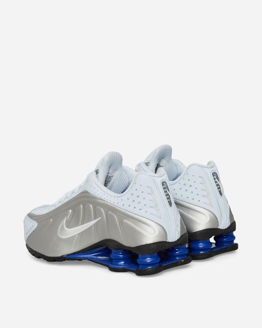 Nike White Women S Shox R4 Sneakers Blue Tint / Metallic Silver
