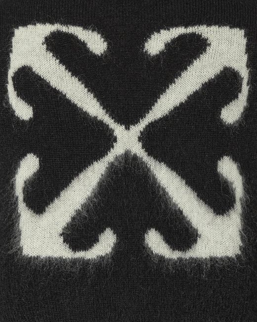 Off-White c/o Virgil Abloh Black Mohair Arrow Knit Crewneck Sweater for men
