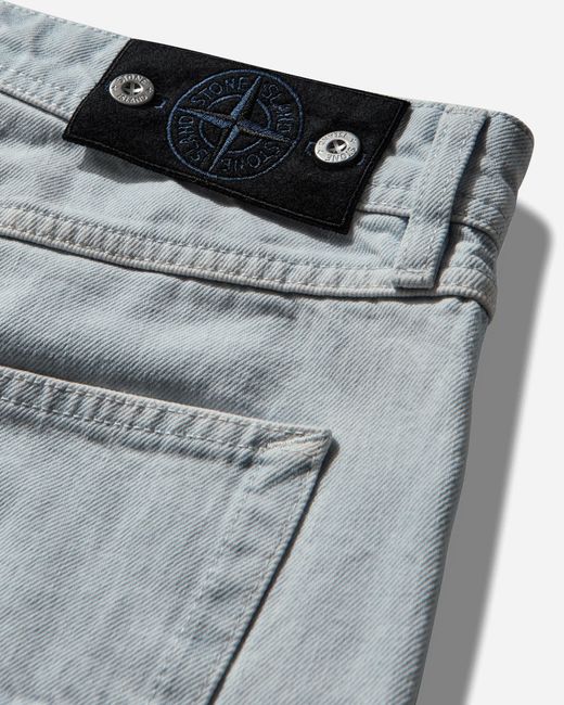 Stone Island Blue Men S Indigo Denim-ultra Bleached Regular Fit Jeans Extra Bleach for men