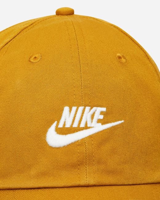 Nike Yellow Club Unstructured Futura Wash Cap Bronzine for men