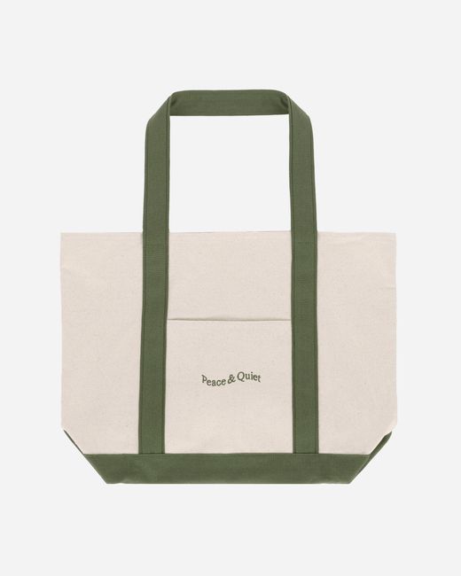Museum of Peace & Quiet Green Wordmark Tote Bag Olive for men