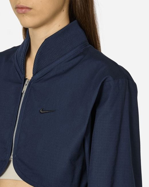 Nike Blue Cropped Full-zip Jacket Obsidian