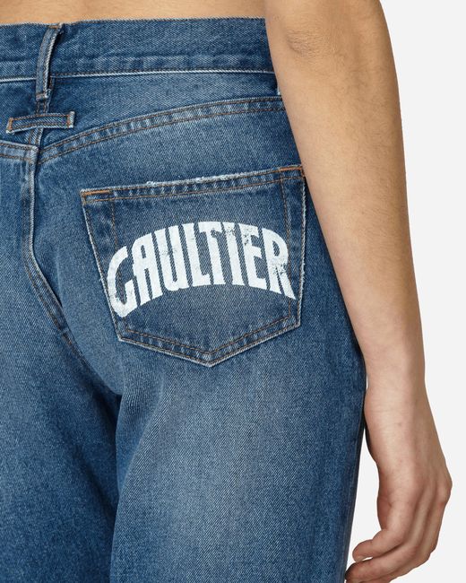 Jean Paul Gaultier Blue Printed Logo Denim Pants Vinatge