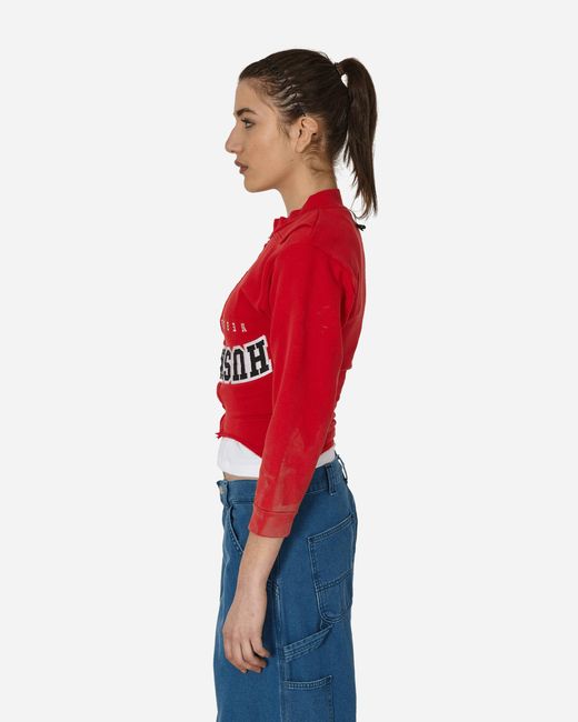 PROTOTYPES Red Upside Down Zip Up Sweatshirt