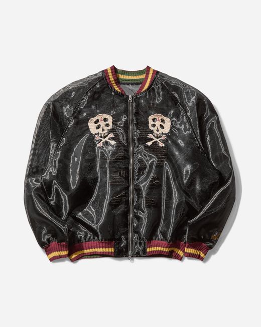 Kapital Black Men S Sheer Pearl Souvenir Jacket (rain Skull) for men