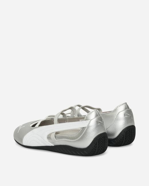 PUMA Women S Speedcat Ballet Metallic Shoes Silver / White
