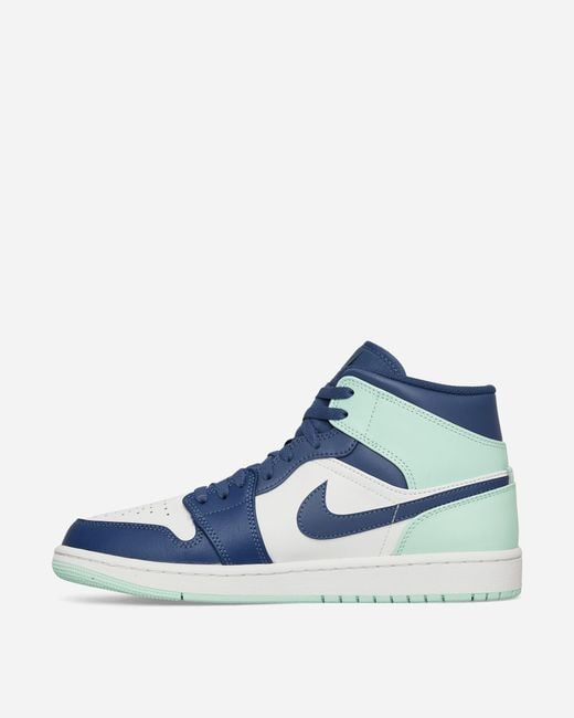 Nike Blue Air Jordan 1 Mid Sneakers Mystic / Mint for men