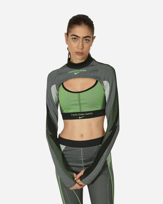 Nike Green Feng Chen Wang Longsleeve Knit Top Off Noir / Light Smoke Grey