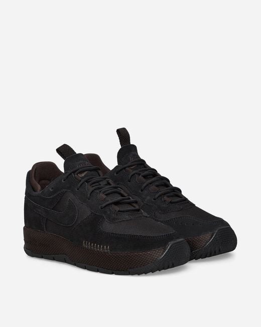 Nike Black Wmns Air Force 1 Wild Sneakers / Velvet for men