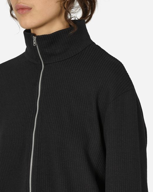 Our Legacy Black Shrunken Full Zip Polo Sweater