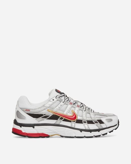 Nike Wmns P-6000 Sneakers White / Metallic Platinum / Varsity Red