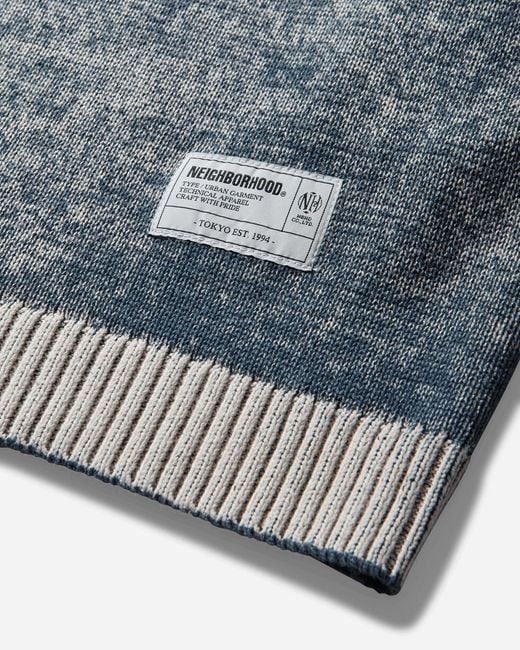 Neighborhood Blue S Pigment Bleed Crewneck Sweater for men