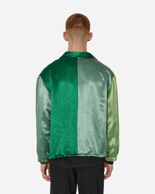 Song For The Mute Green Satin Drape Lad Jacket Mint for men