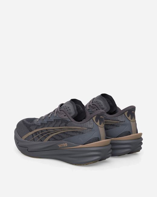 PUMA Gray Deviate Nitro 4 Sneakers Slate Sky Moody for men
