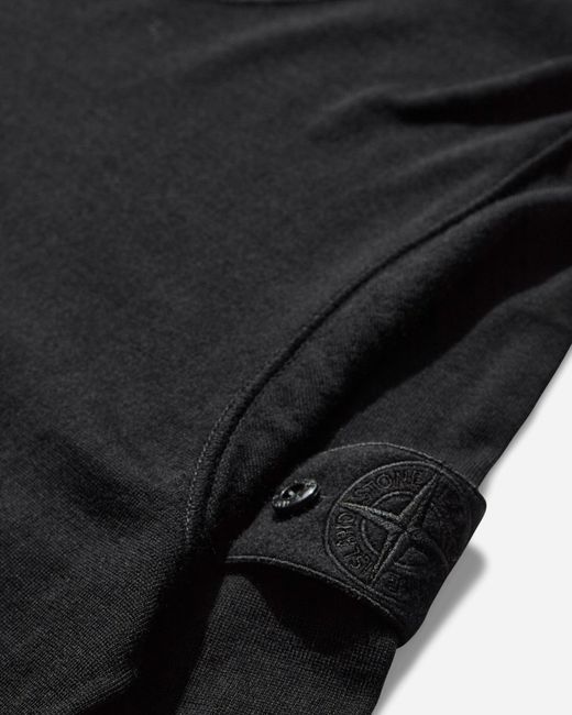 Stone Island Black Men S Ghost Pure Light Wool Crewneck Sweater for men