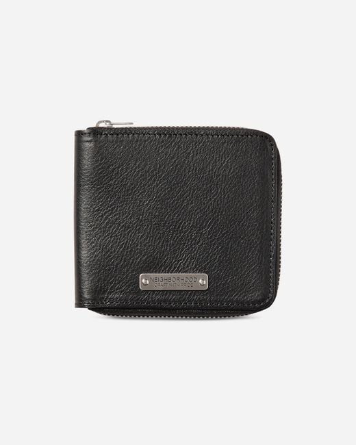 Neighborhood Black Leather Wallet for men