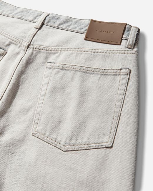 Our Legacy White S Third Cut Jeans Digital Coffe Print for men