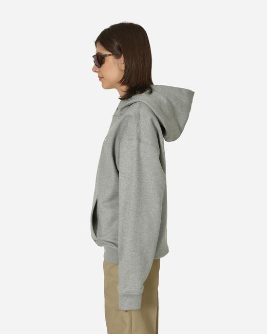 Nike Gray Solo Swoosh Thermo Fleece Hooded Sweatshirt Dark Heather