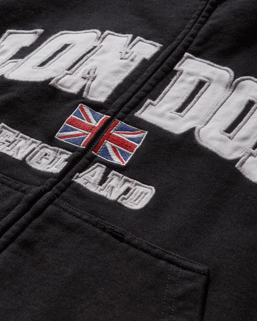 PROJECT G/R Men S Reconstructed Folded Zip Hoodie Washed in Black