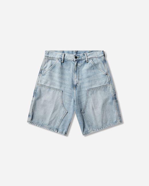 Carhartt Blue Men S Double Knee Shorts (stone Washed) for men