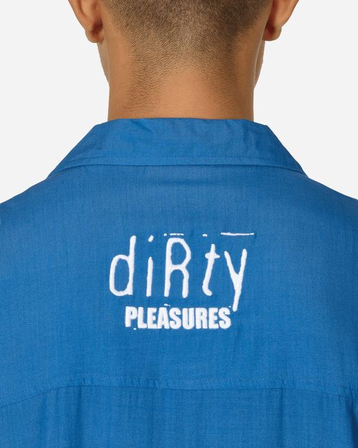 Pleasures Blue Sonic Youth Alien Camp Collar Shirt for men