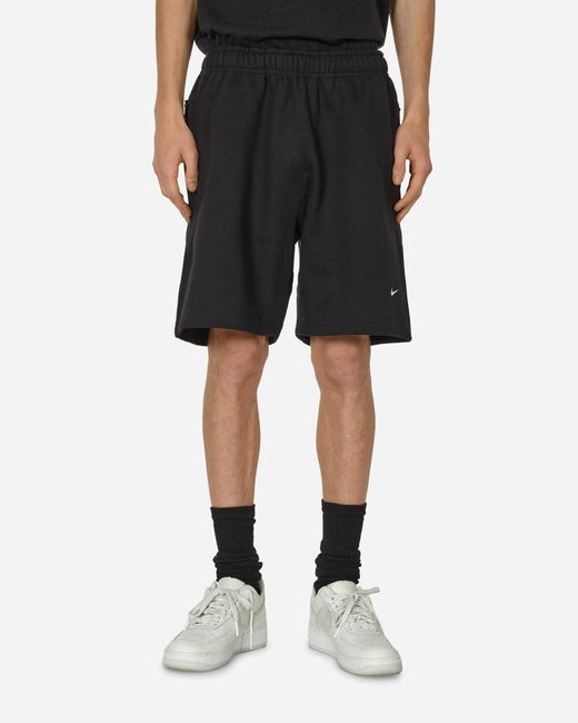 Nike Black Solo Swoosh Fleece Shorts for men