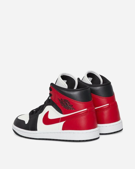 Nike Wmns Air Jordan 1 Mid Sneakers Sail / Gym Red Sneakers for men
