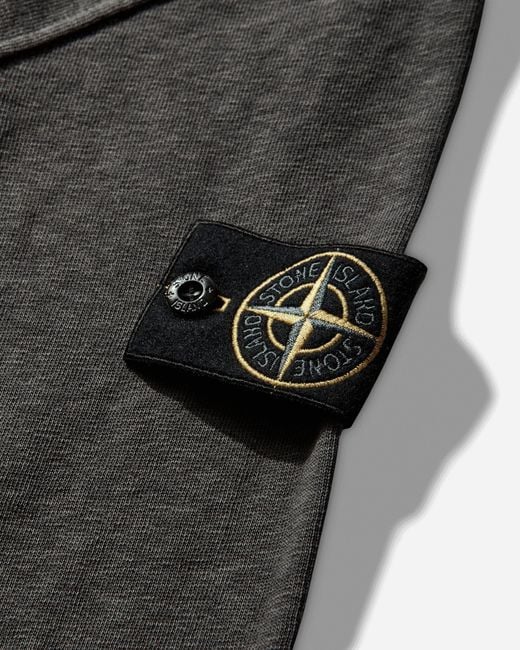 Stone Island Gray Malfilé Cotton Fleece Old Effect Zip-Up Track Jacket Charcoal for men