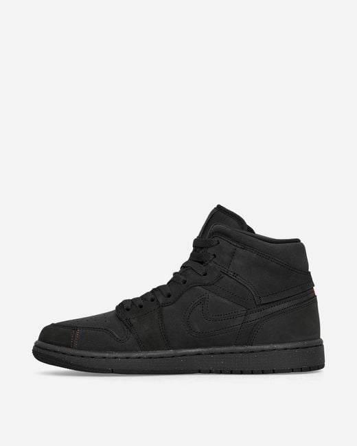 Nike Black Air Jordan 1 Mid Se Craft Sneakers Dark Smoke for men