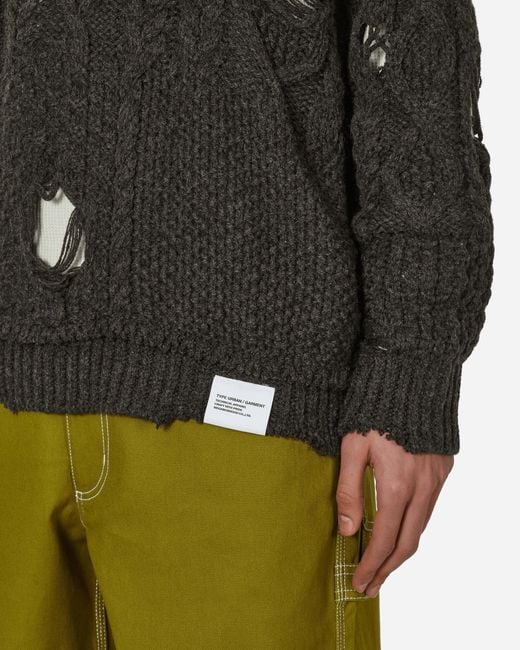 Neighborhood Black Patchwork Savage Sweater Charcoal for men