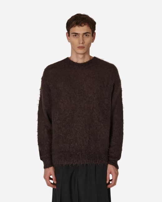 AURALEE Brushed Super Kid Mohair Sweater in Black for Men Lyst