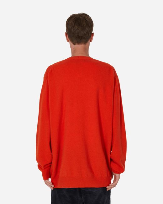 Comme des Garçons Red Oversized Knit Sweater for men