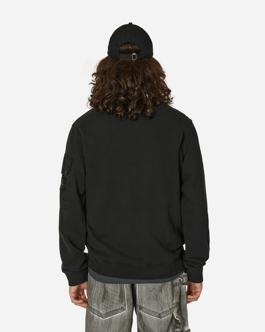 Stone Island Black Arm Pocket Crewneck Sweatshirt for men