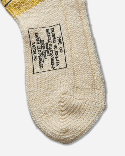 Kapital White 56 Yarns Ma-1 Rainbowy Happy Heel Socks for men