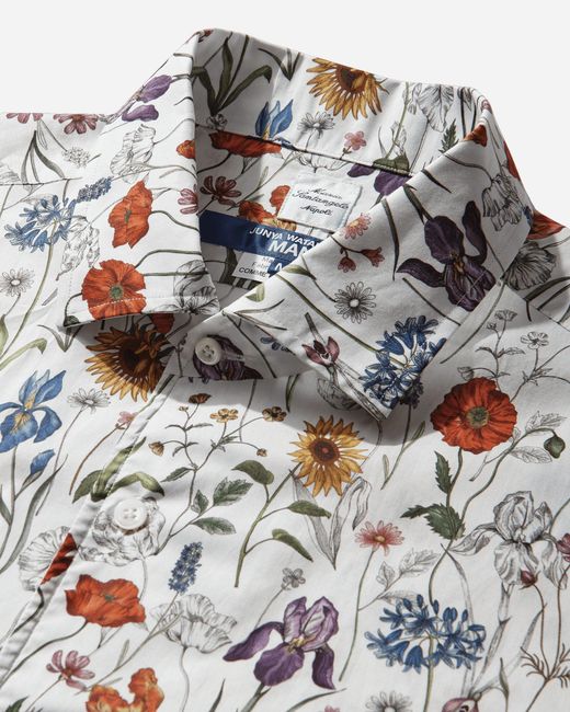 Junya Watanabe Gray Men S Floral Longsleeve Shirt / Red / Purple / Blue for men