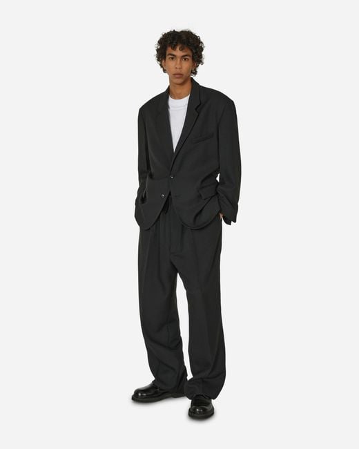 Random Identities Black Worker Low Crotch Trousers for men