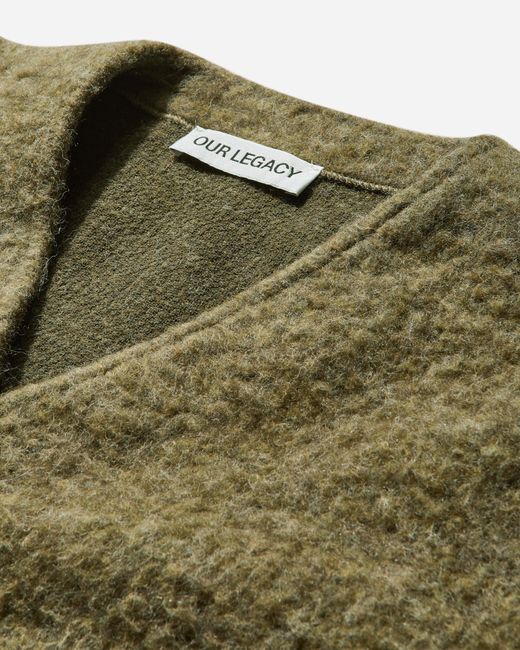 Our Legacy Green S Tumble Wool Cardigan Fresh Moss for men