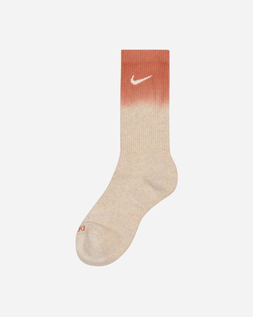 Nike White Everyday Plus Cushioned Crew Socks Red / Cream for men