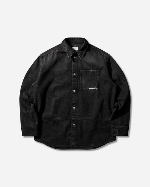 OAMC Black Men S Dyed Denim Shirt for men