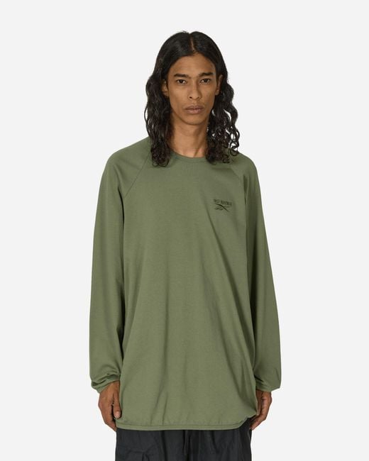 Reebok Green Hed Mayner Oversized Raglan Longsleeve T-Shirt Army for men