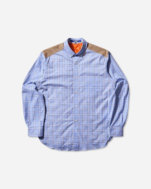 Junya Watanabe Orange Men S Check Quilted Shirt Blue for men