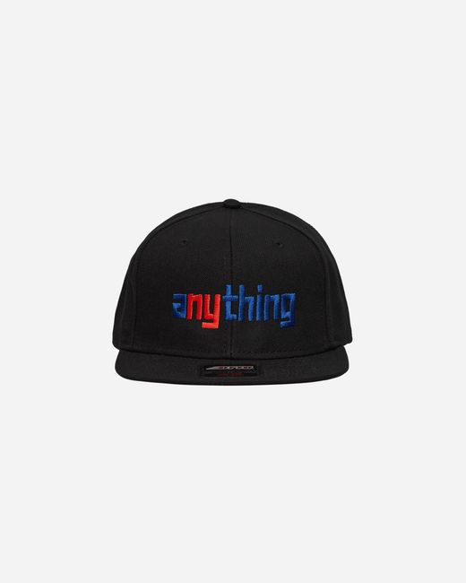 Anything Black Speedball Logo Flat Brim Hat for men