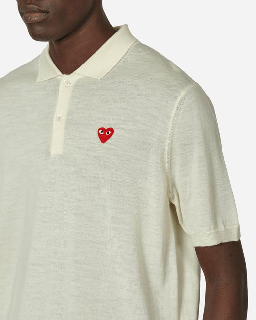 COMME DES GARÇONS PLAY Natural Heart Polo Sweater Off for men